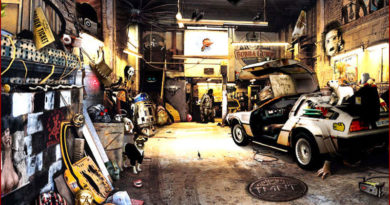 Une affiche d'un garage avec 66 références cinématographiques !