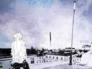 Dogs, chiens errants hurlant dans la nuit